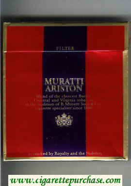 Muratti Ariston 100s cigarettes wide flat hard box
