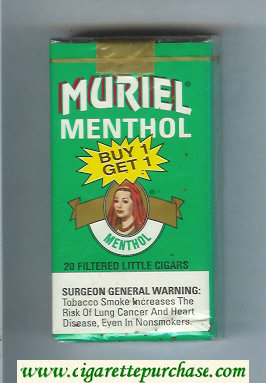 Muriel Menthol Little Cigars 100s cigarettes soft box