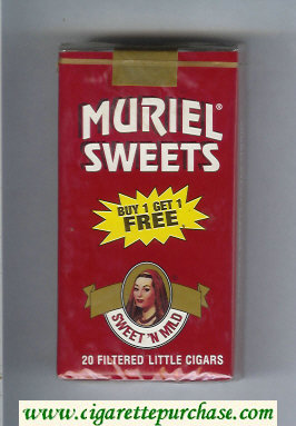 Muriel Sweets Little Cigars Sweet'n Mild 100s cigarettes soft box