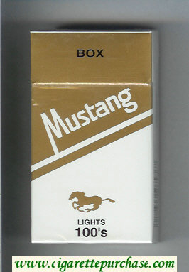 Mustang Lights 100s cigarettes hard box