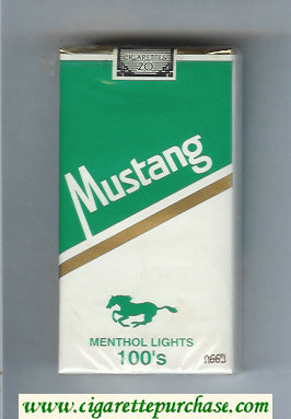 Mustang Menthol Lights 100s cigarettes soft box