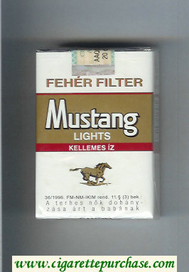 Mustang Feher Filter Lights Kellenez Iz cigarettes soft box