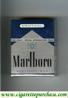 Discount Marlboro Menthol silver and blue cigarettes hard box