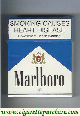Discount Marlboro blue and white 25s cigarettes hard box
