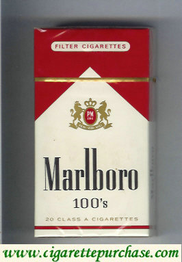 Discount Marlboro red and white 100s cigarettes hard box