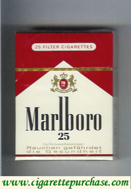 Discount Marlboro red and white 25s cigarettes hard box