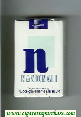 N Nazionali white and blue cigarettes soft box