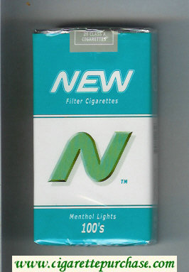 N New Menthol Lights 100s cigarettes soft box