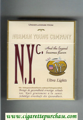 N.Y.C. Ultra Lights 25 cigarettes hard box