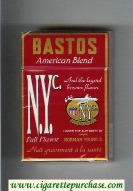 N.Y.C. Bastos American Blend Full Flavor cigarettes hard box