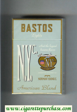 N.Y.C. Bastos Lights American Blend cigarettes hard box
