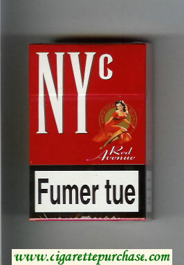 NYC Red Avenue American Blend cigarettes hard box