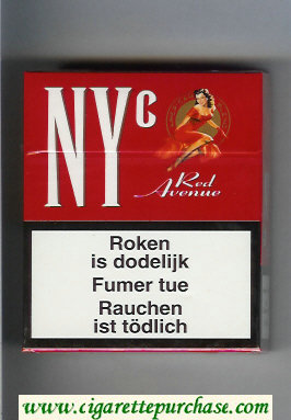 NYC Red Avenue American Blend 25 cigarettes hard box