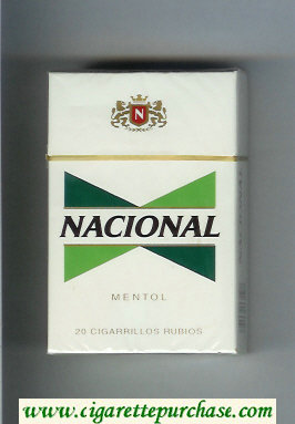 Nacional Mentol cigarettes hard box