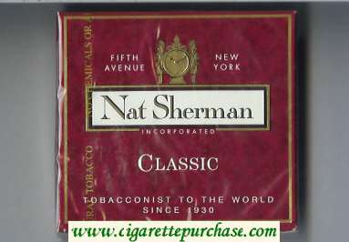 Nat Sherman Classic red cigarettes wide flat hard box