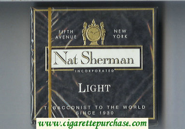 Nat Sherman Light cigarettes wide flat hard box