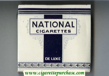 National Cigarettes Du Luxe cigarettes wide flat hard box