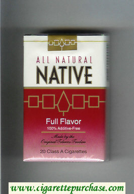 Native All Natural Full Flavor 100 percent Additive-Free cigarettes soft box