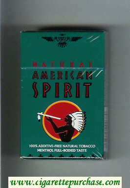 Natural American Spirit Menthol Full-Bodied Taste green cigarettes hard box