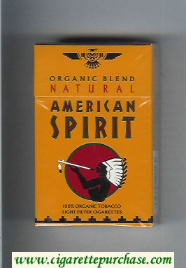 Natural American Spirit Organic Blend Light orange cigarettes hard box