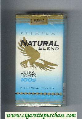 Natural Blend Premium Ultra Lights 100s cigarettes soft box