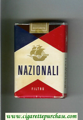 Nazionali Filtro white and red and blue cigarettes soft box