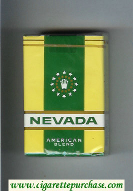 Nevada American Blend yellow and green and white cigarettes soft box