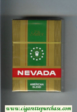 Nevada Filter American Blend gold and green and red cigarettes hard box