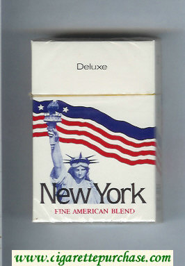 New York Deluxe Fine American Blend cigarettes hard box