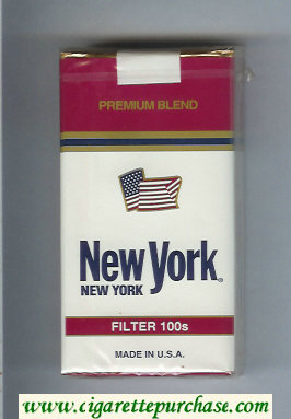 New York Premium Blend Filter 100s cigarettes soft box