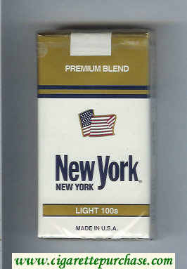 New York Premium Blend Light 100s cigarettes soft box