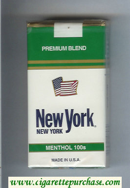 New York Premium Blend Menthol 100s cigarettes soft box