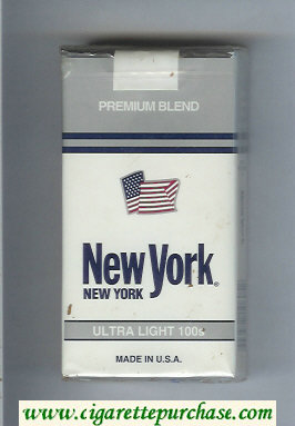 New York Premium Blend Ultra Light 100s cigarettes soft box