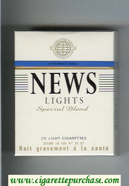 News Lights Special Blend International 25 light cigarettes hard box