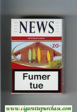 News International white and red cigarettes hard box