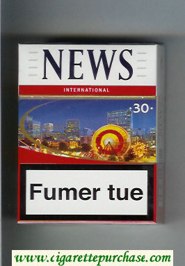 News International 30 white and red cigarettes hard box