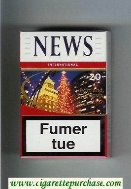 News International 20 white and red cigarettes hard box