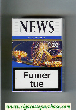 News International white and blue 20 cigarettes hard box