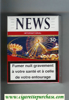 News 30 International white and red hard box cigarettes