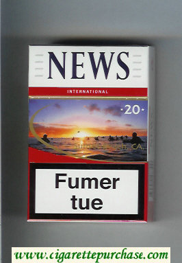 News 20 International white and red hard box cigarettes