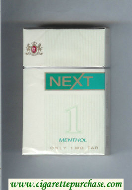 Next Menthol white and green cigarettes hard box