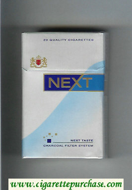 Next Next Taste silver and light blue and blue cigarettes hard box