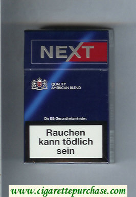 Next Quality American Blend Full Flavor blue and red cigarettes hard box