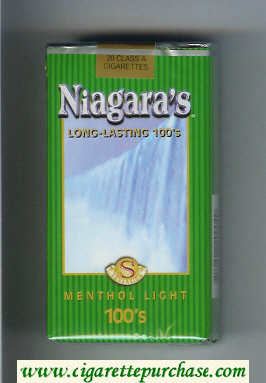 Niagara's Menthol Light 100s cigarettes soft box