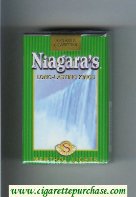 Niagara's Menthol Lights cigarettes soft box