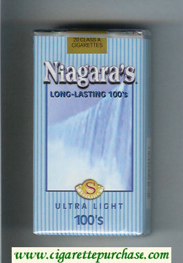 Niagara's Ultra Light 100s cigarettes soft box