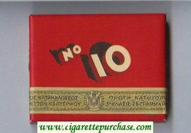 No 10 cigarettes wide flat hard box