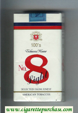 No 8 Light 100s cigarettes soft box