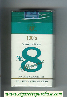 No 8 Menthol 100s cigarettes soft box