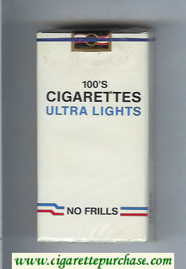 Cigarettes No Frills Ultra Lights 100s cigarettes soft box